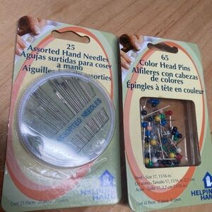 Assorted Hand Needles and Color Head Pins Set